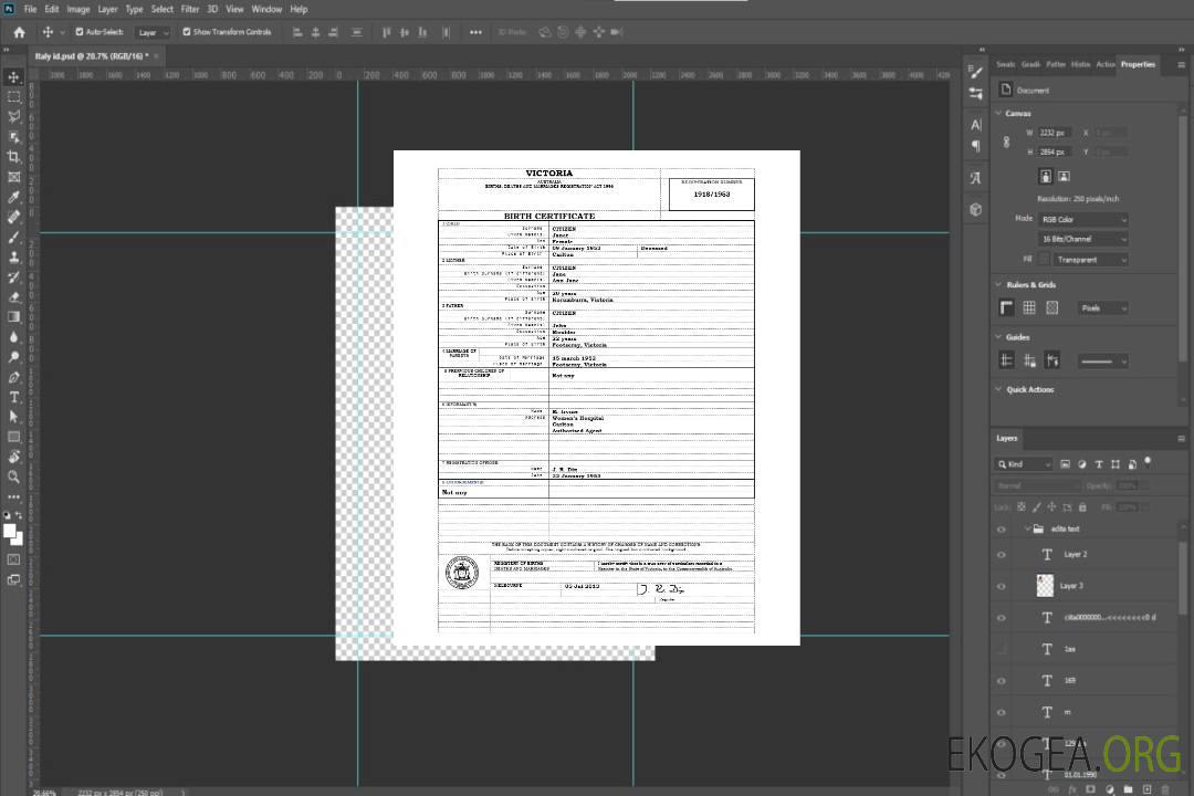 Modèle d'acte de naissance Australie Victoria au format Word, version 1 template Modèle d'acte de naissance Australie Victoria au format Word, version 1 template